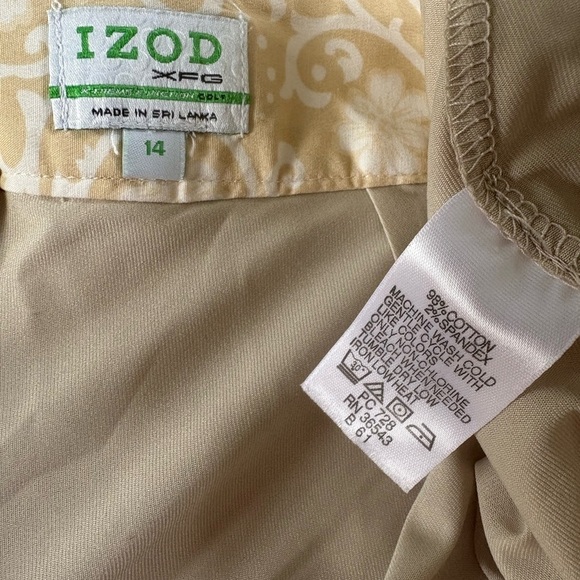 Izod Mini Skort with built in shorts Pleats and Pockets, cream Skirt Sz: 14 - Picture 8 of 9